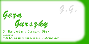 geza gurszky business card